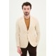 Beige Color Hanging Pocket Design Classic Men's Linen Blazer