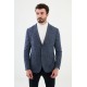 Dark Blue Color Dobby Design Smart Casual Men's Blazer