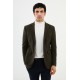 Khaki Color Flap Pocket Design Casual Men's Blazer