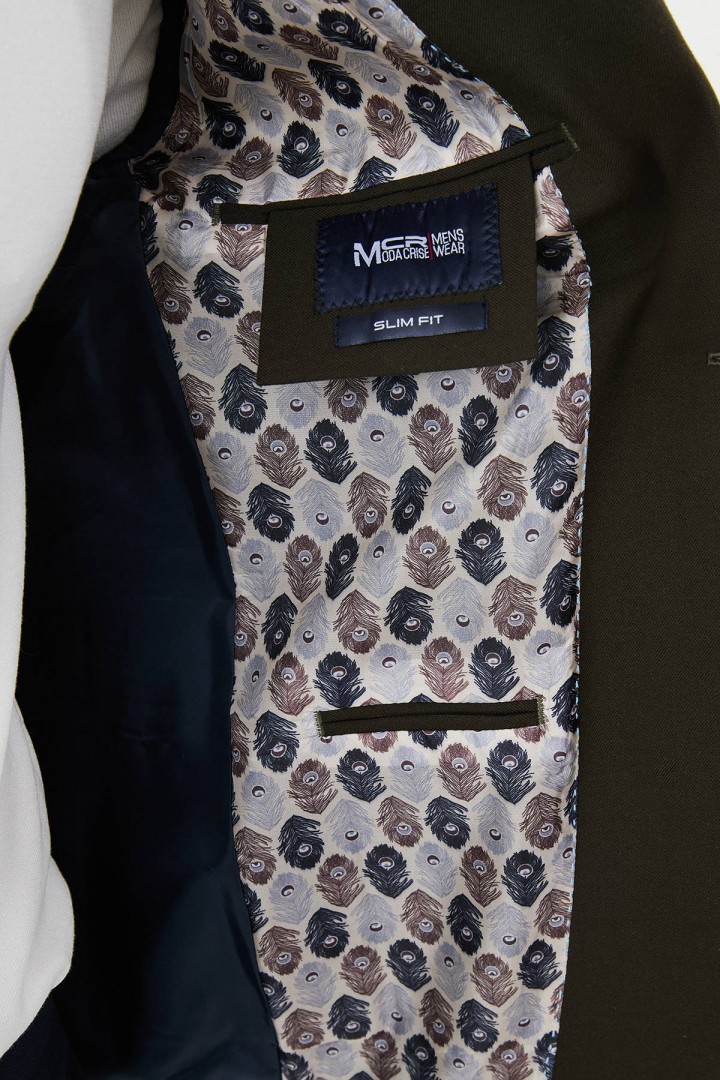 Khaki Color Flap Pocket Design Casual Men's Blazer