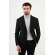 Black Color Flap Pocket Design Casual Men's Blazer