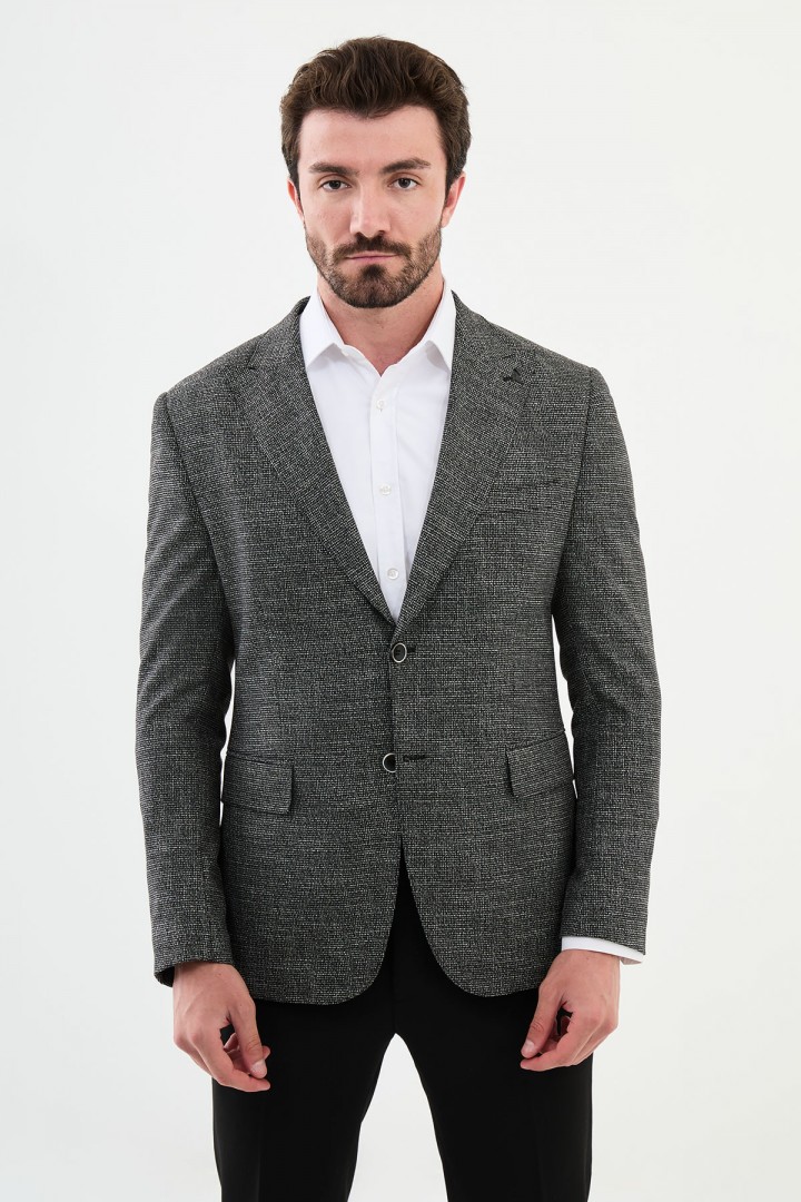 Black Color Dobby Design Classic Men's Blazer