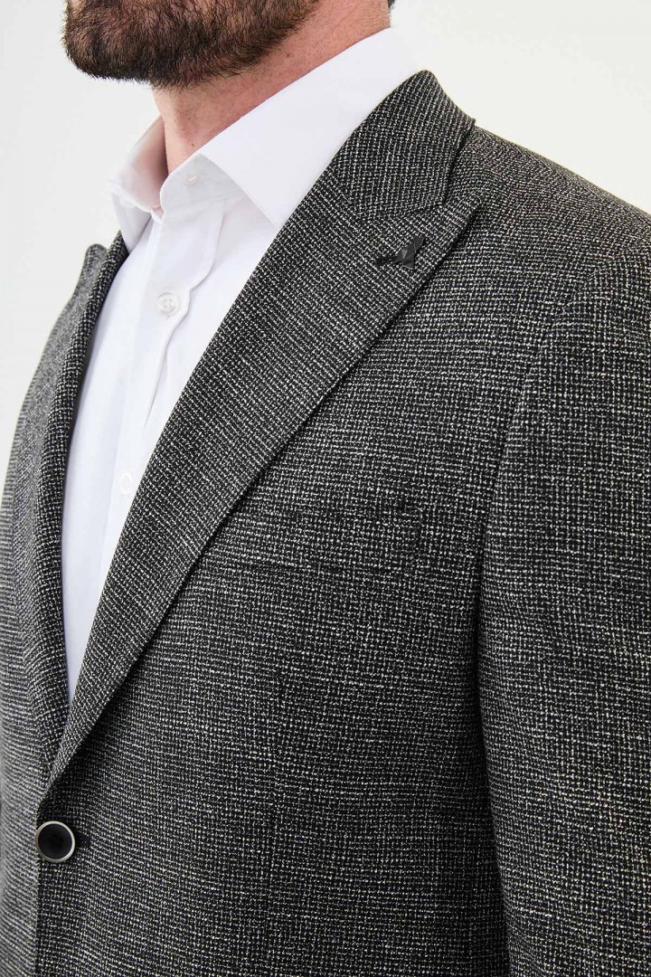 Black Color Dobby Design Classic Men's Blazer