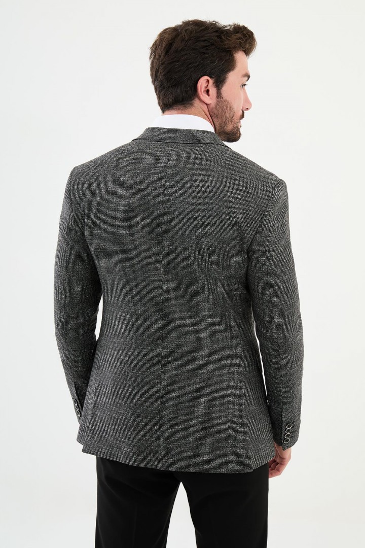 Black Color Dobby Design Classic Men's Blazer