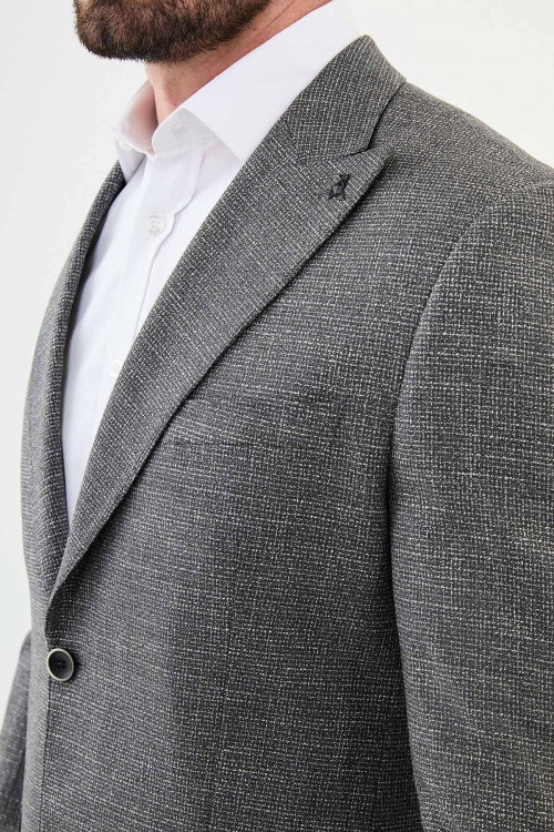 Anthracite Color Dobby Design Classic Men's Blazer