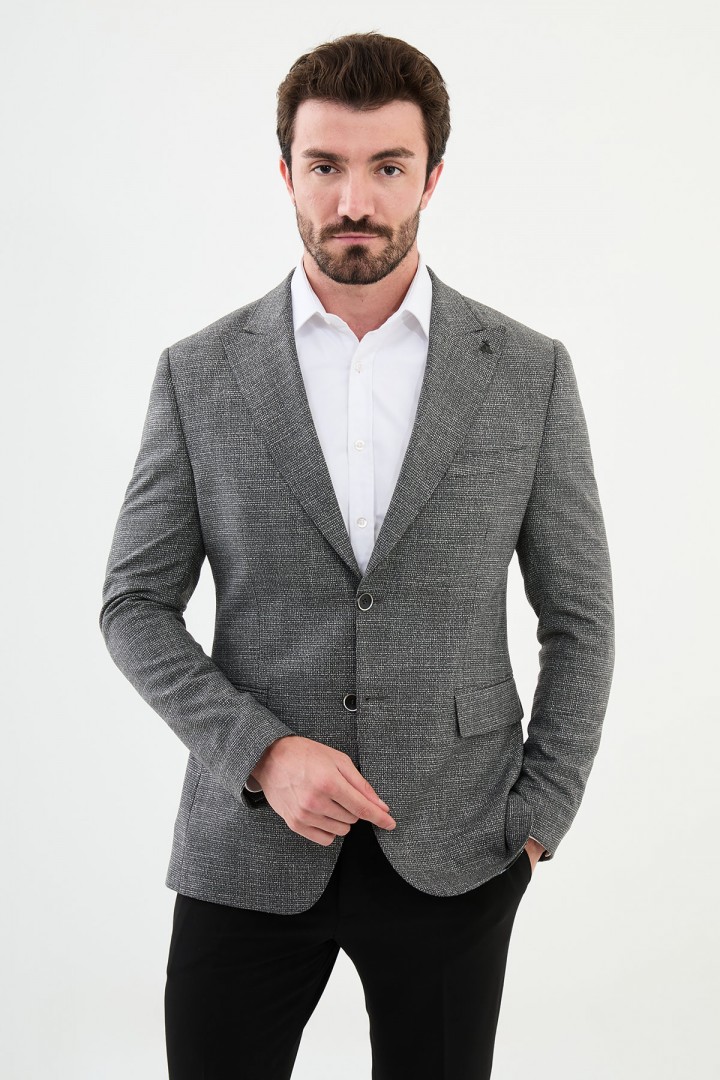 Anthracite Color Dobby Design Classic Men's Blazer