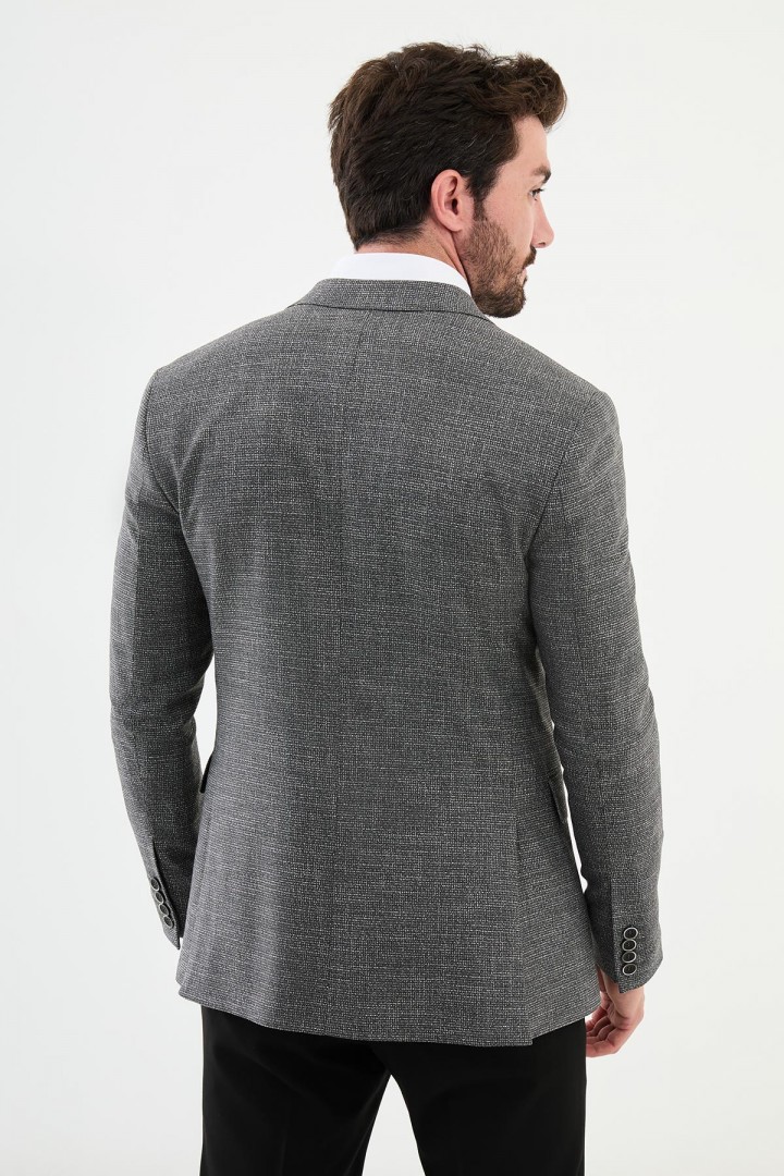 Anthracite Color Dobby Design Classic Men's Blazer