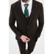 Dark Brown Color Classic Wool Men's Suit