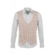 Beige Viscose And Elastane Fabrics With Double Breasted Striped Design Casual Mens Vest