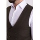 Khaki Wool And Acrylic Fabric Double Breasted With Front Eyelet Pocket Casual Men's Vest