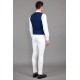 Indigo Viscose And Polyester Fabrics With Double Breasted And Eyelet Pocket Detailed Casual Mens Vest