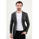 Black Color Classic Men's Leather Blazer