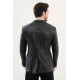 Black Color Classic Men's Leather Blazer