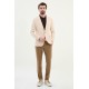Beige Color Single Button Design Classic Men's Blazer