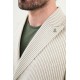 Khaki Color Double Breasted Classic Stripe Men's Blazer