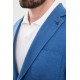Indigo Color Hanging Pocket Design Casual Men's Linen Blazer