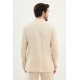 Beige Color Hanging Pocket Design Casual Men's Linen Blazer