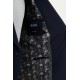 Dark Blue Color Casual Men's Seersucker Double Breasted Suit