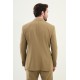 Khaki Color Casual Men's Seersucker Double Breasted Suit