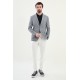 Dark Blue Color Casual Men's Linen Blazer