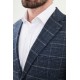 Dark Blue Color Check Pattern Design Classic Men's Blazer