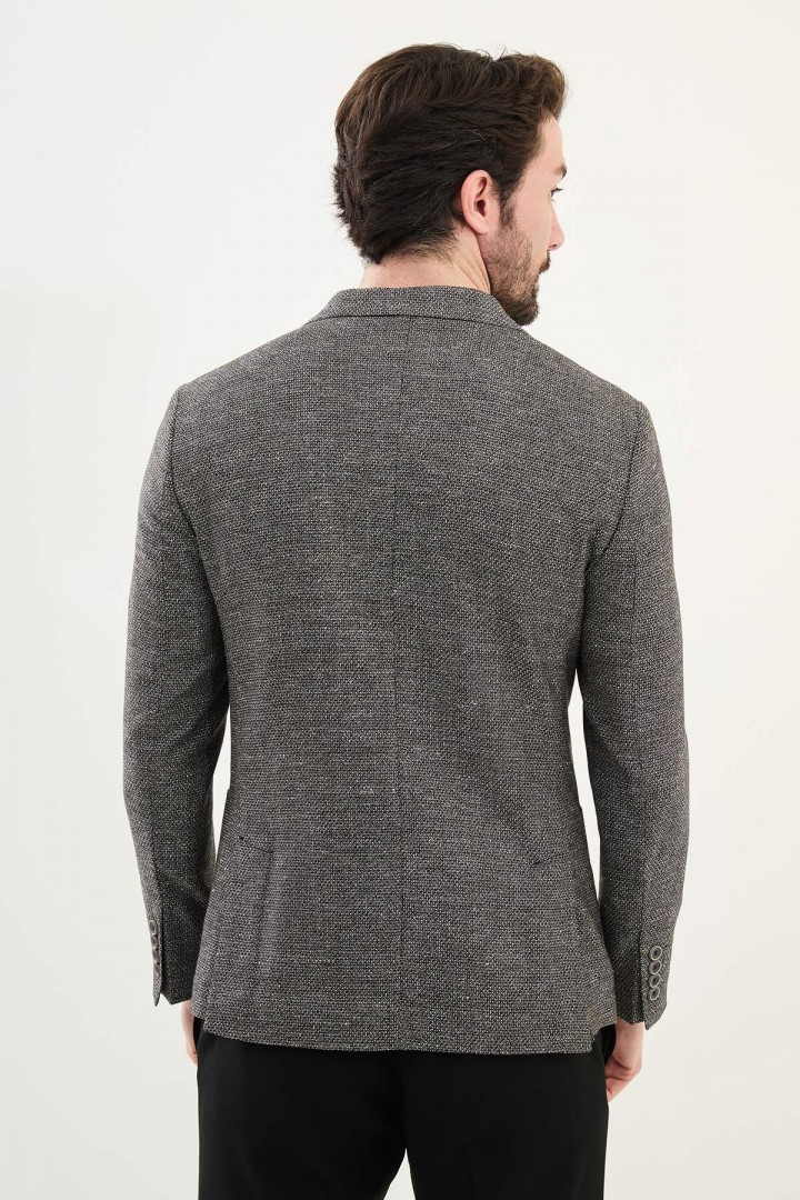 Black Color Casual Men's Linen Blazer