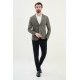 Khaki Color Casual Men's Linen Blazer