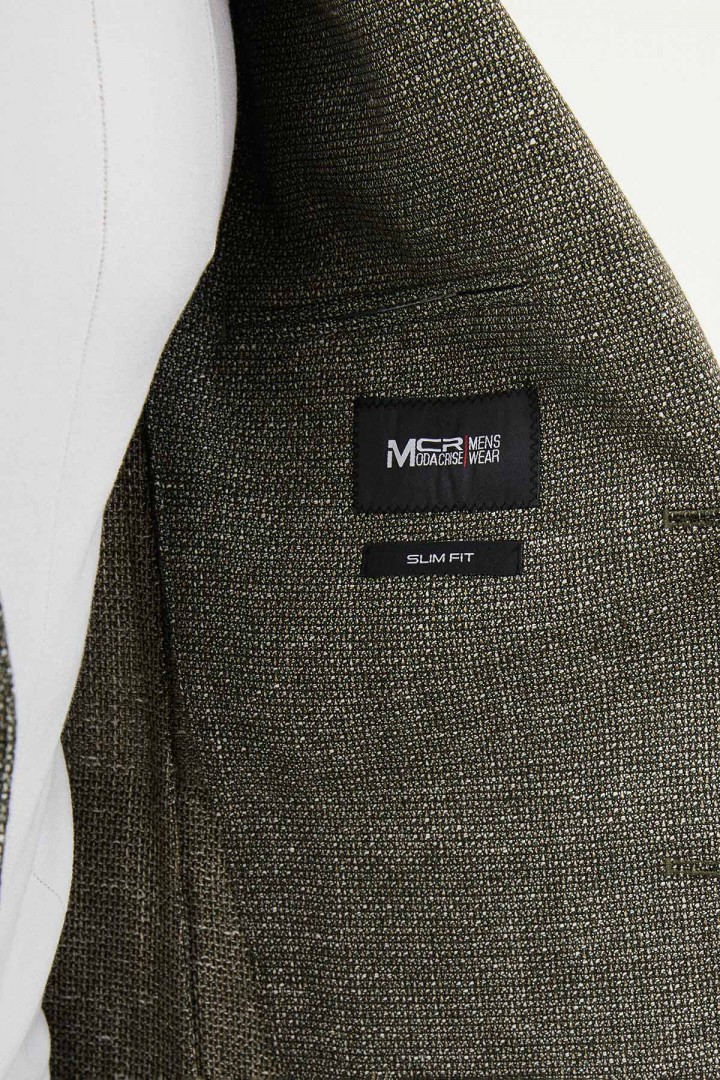 Khaki Color Casual Men's Linen Blazer