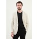 Black Color Casual Men's Linen Striped Blazer