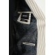 Black Color Casual Men's Linen Striped Blazer
