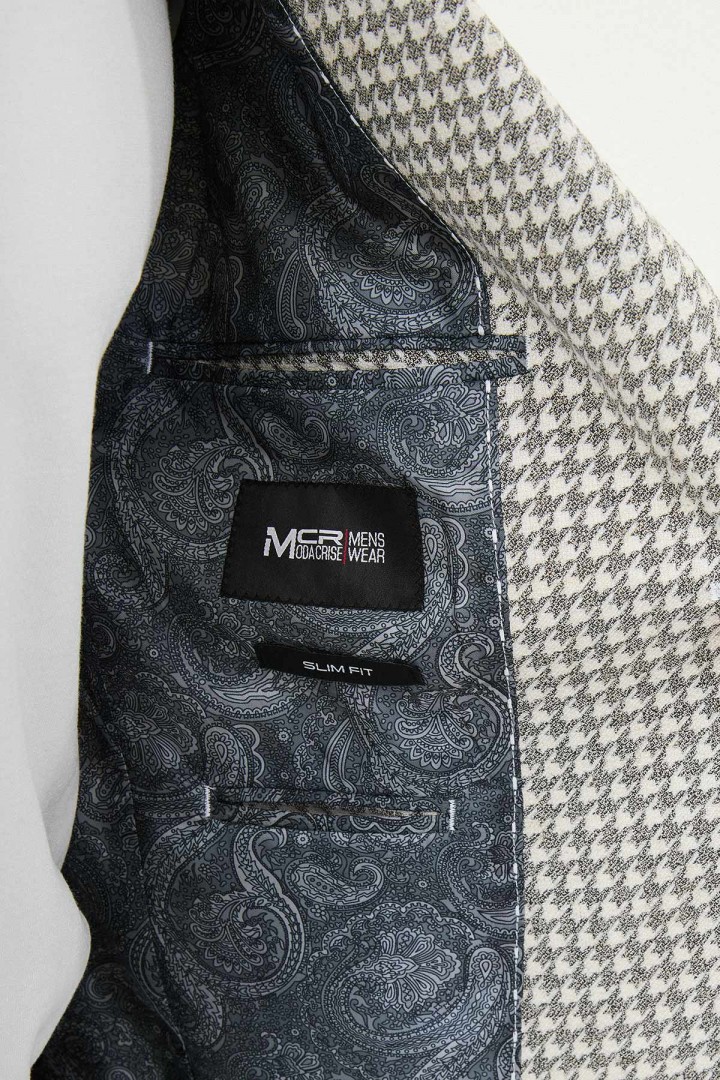 Black Color Casual Houndstooth Pattern Men's Blazer