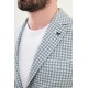 Dark Blue Color Casual Houndstooth Pattern Men's Blazer