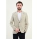 Khaki Color Casual Houndstooth Pattern Men's Blazer
