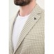 Khaki Color Casual Houndstooth Pattern Men's Blazer