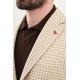 Beige Color Casual Houndstooth Pattern Men's Blazer