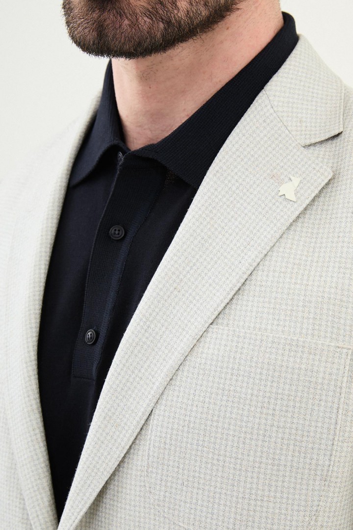 Grey Color Check Pattern Design Casual Men's Blazer