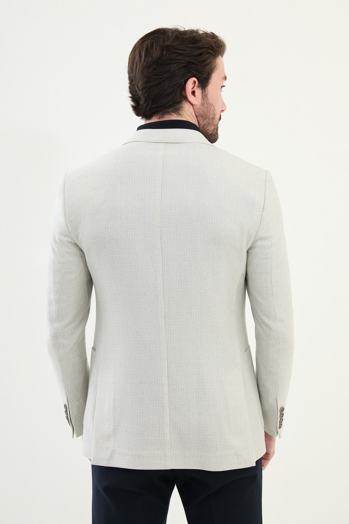Grey Color Check Pattern Design Casual Men's Blazer