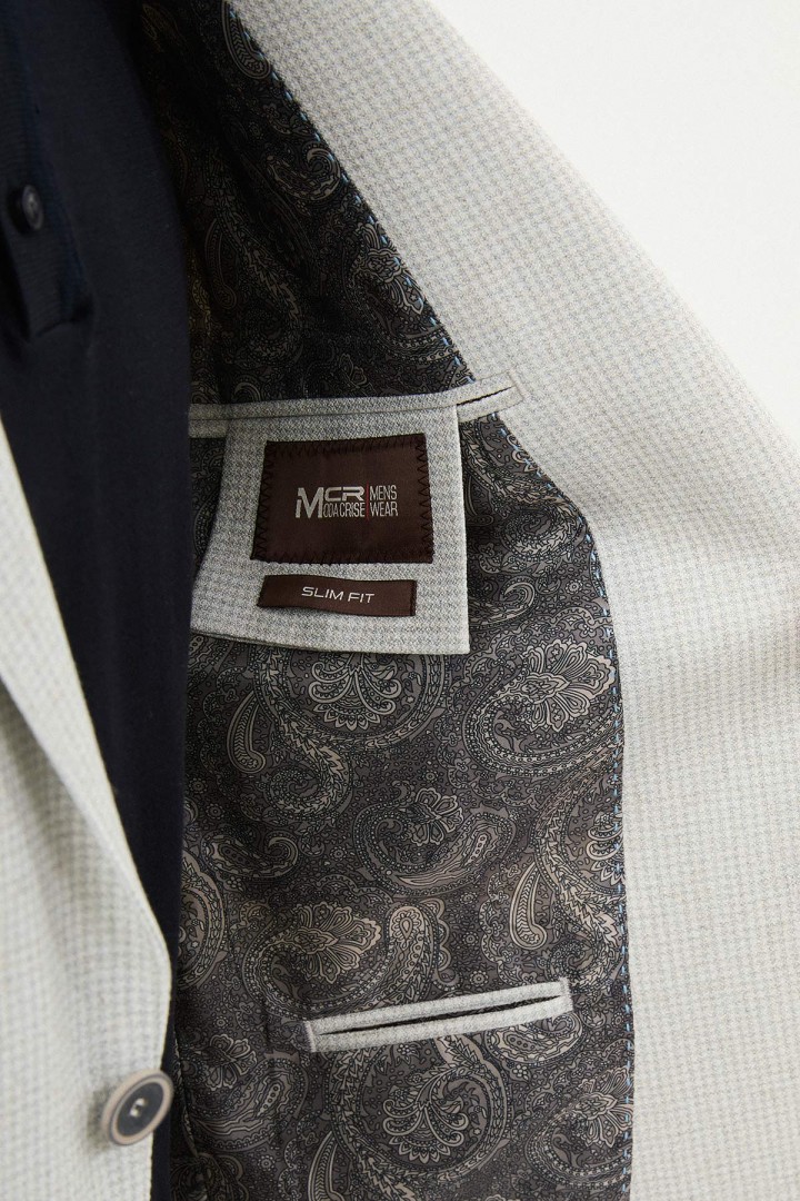 Grey Color Check Pattern Design Casual Men's Blazer