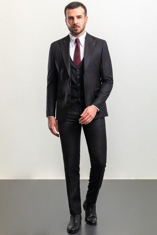 Black Color Classic Premium Wool Suit