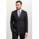 Black Color Double Breasted Design Classic Premium Wool Suit