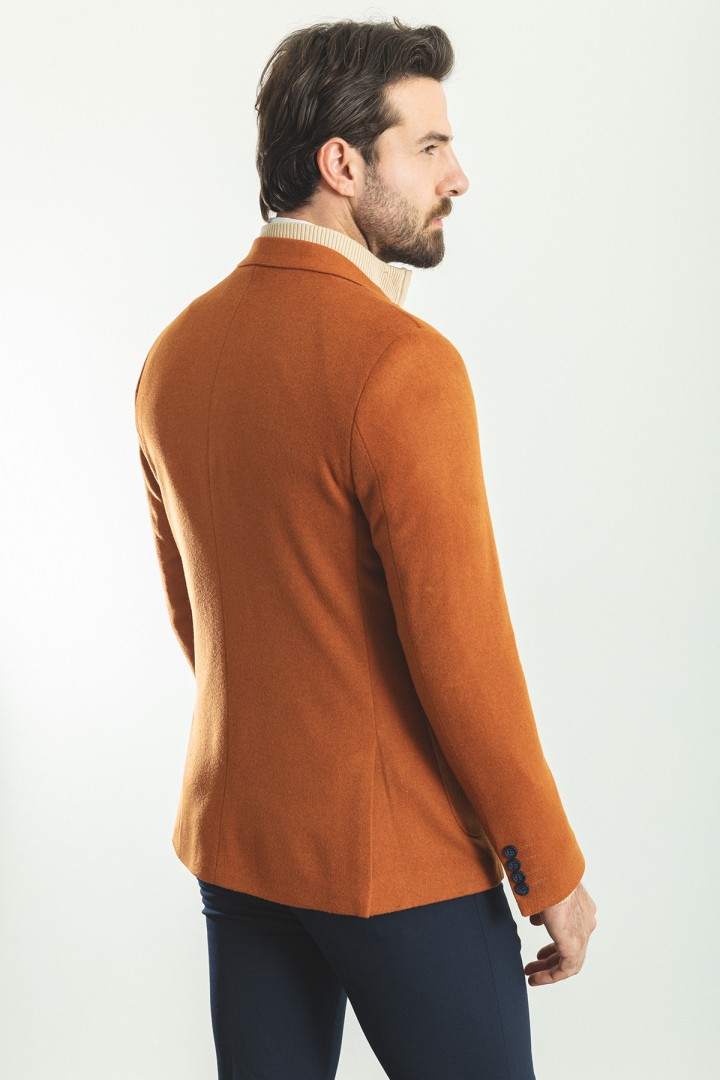 Tile Color Hanging Pocket Design Classic Premium Wool Blazer