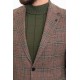Claret Red Check Patterned Design Classic Men's Wool Premium Blazer