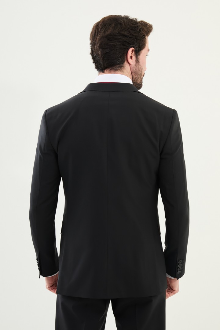 Black Color Classic Wool Suit