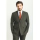 Khaki Color Wool Fabric Double Breasted Design Casual Men's Suit