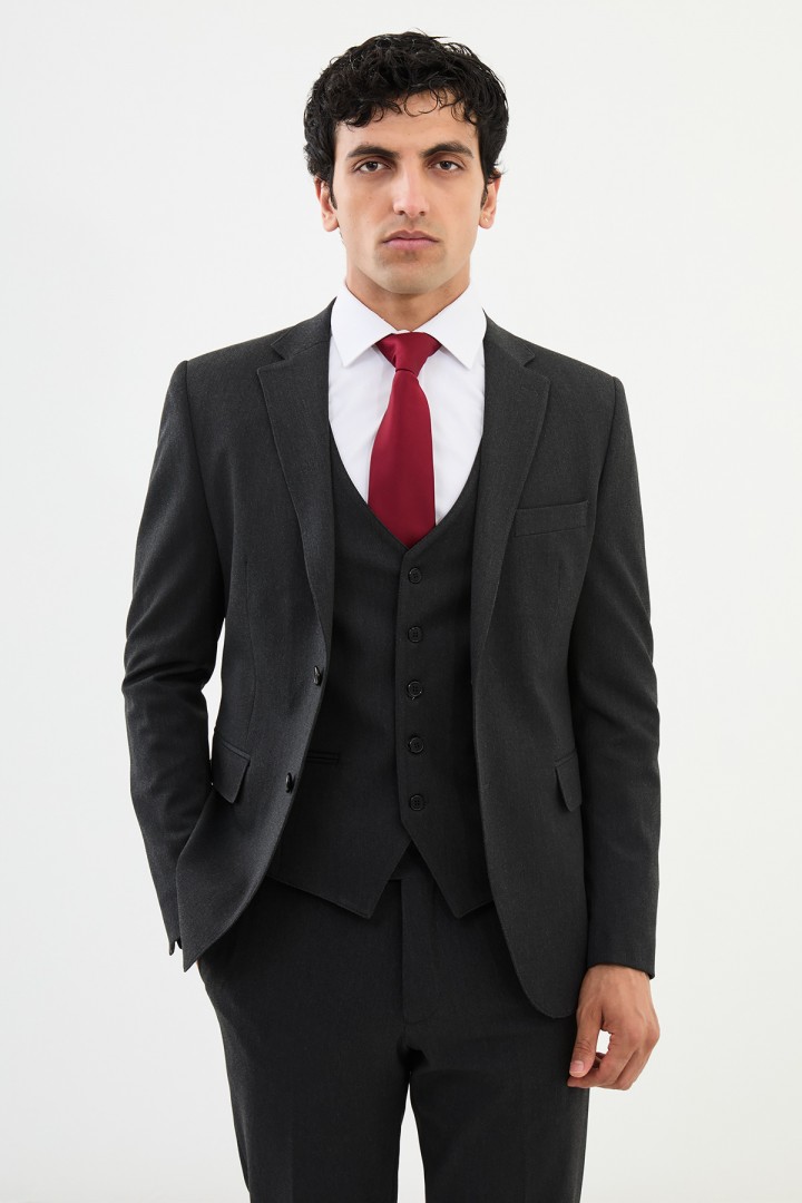 Anthracite Color Classic Wool Men's Suit