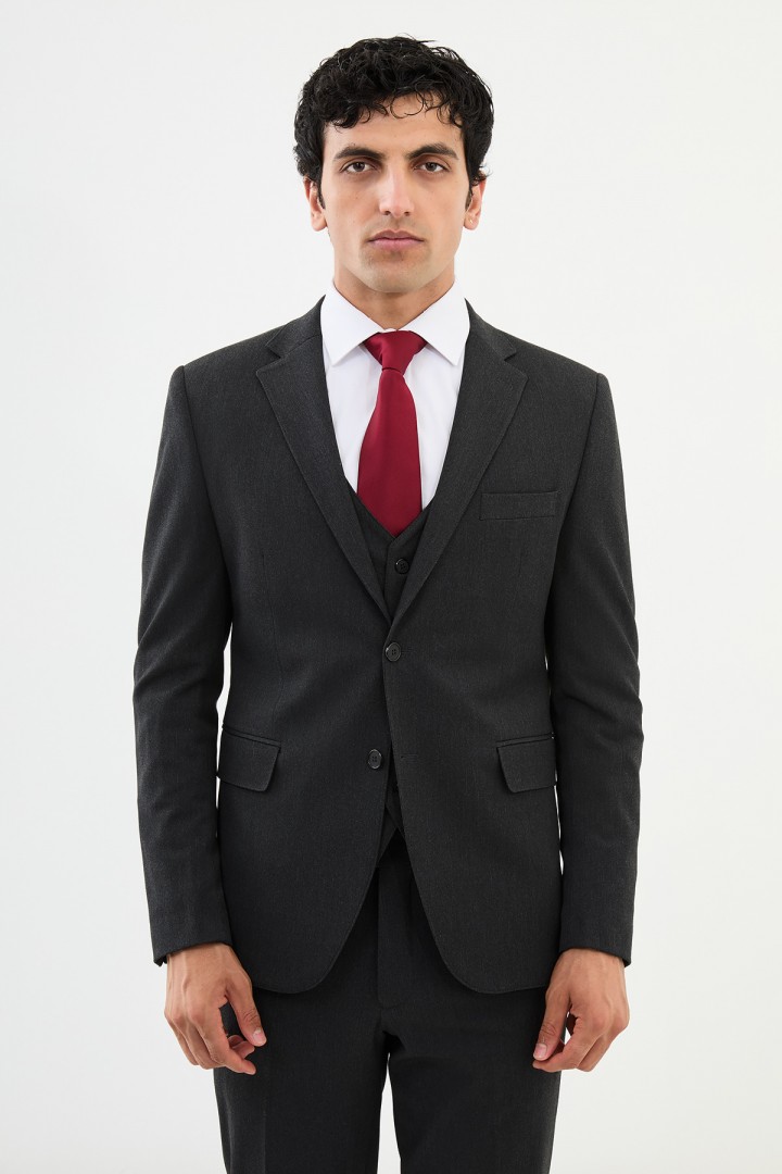 Anthracite Color Classic Wool Men's Suit