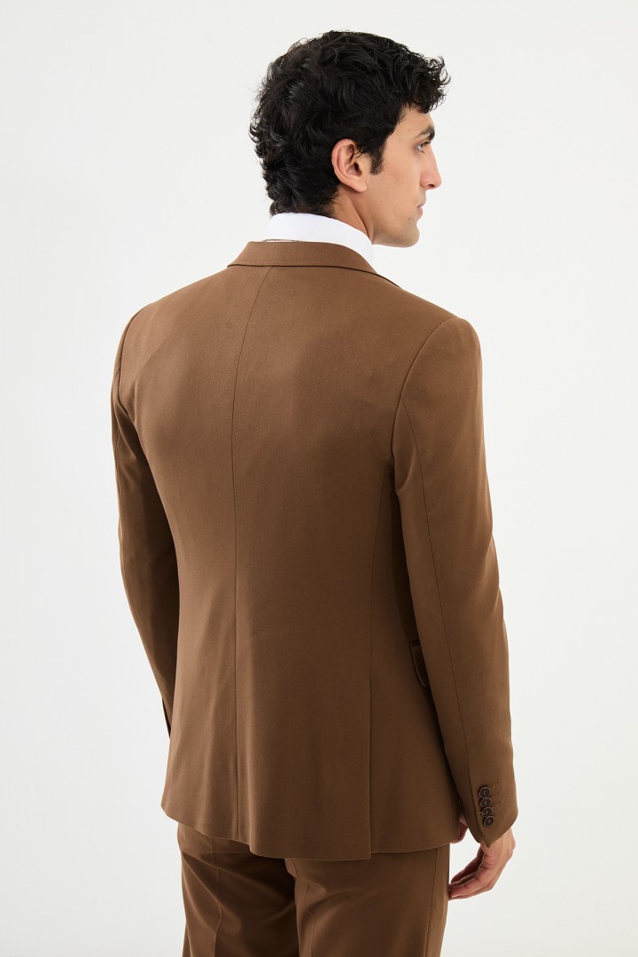 Camel Color Classic Wool Men's Suit