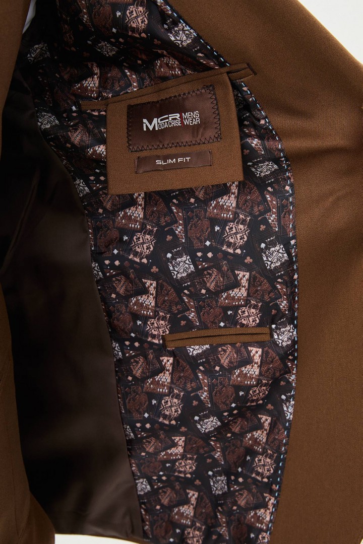 Camel Color Classic Wool Men's Suit