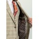 Beige Color Linen Fabric Check Patterned Design Casual Men's Suit