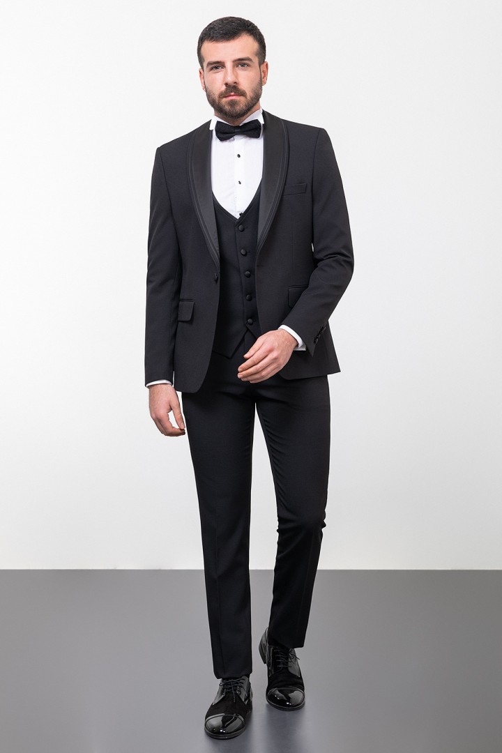 Black Color Classic Men's Tuxedo